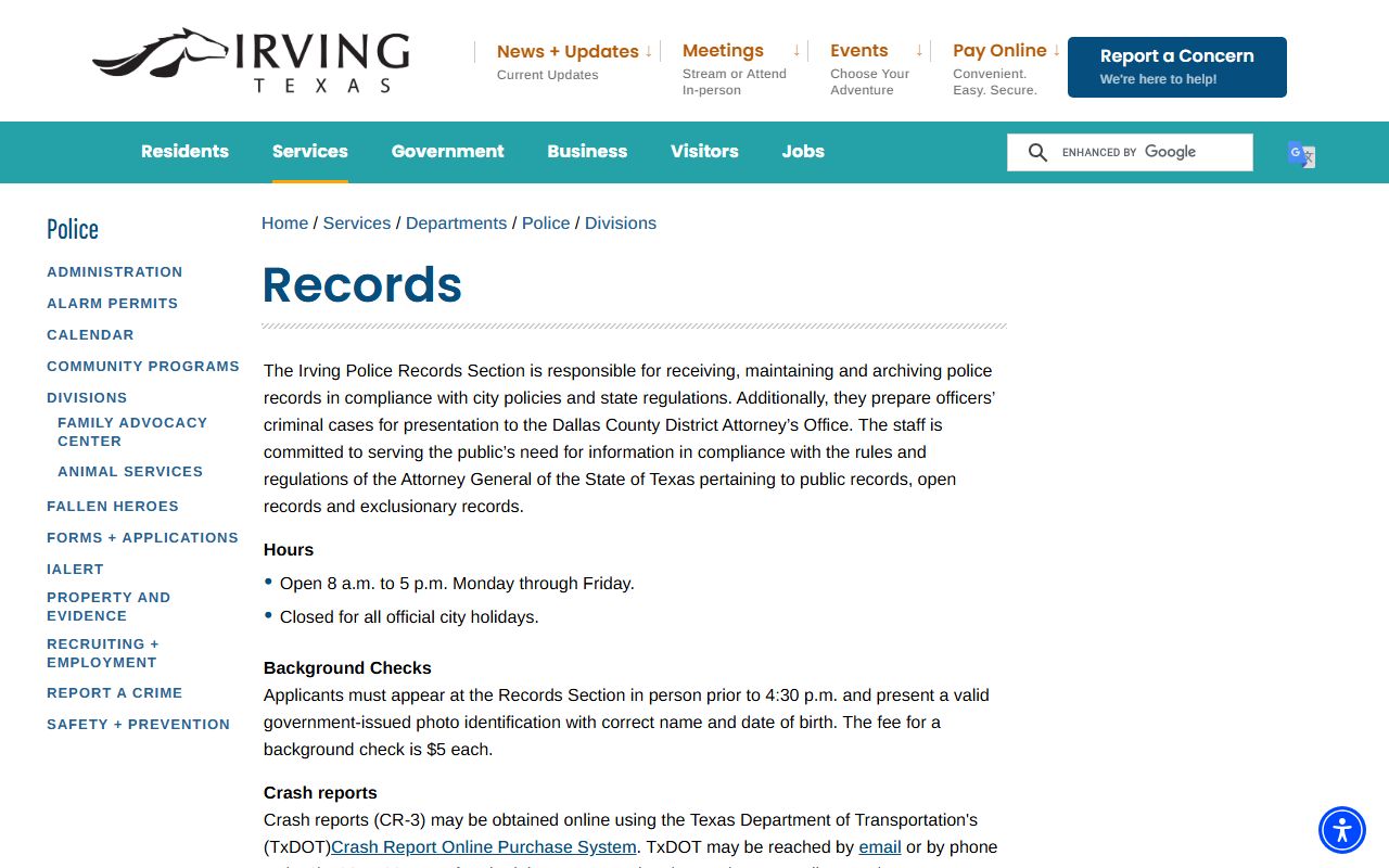 Irving Released Inmates Irving Police Department Records