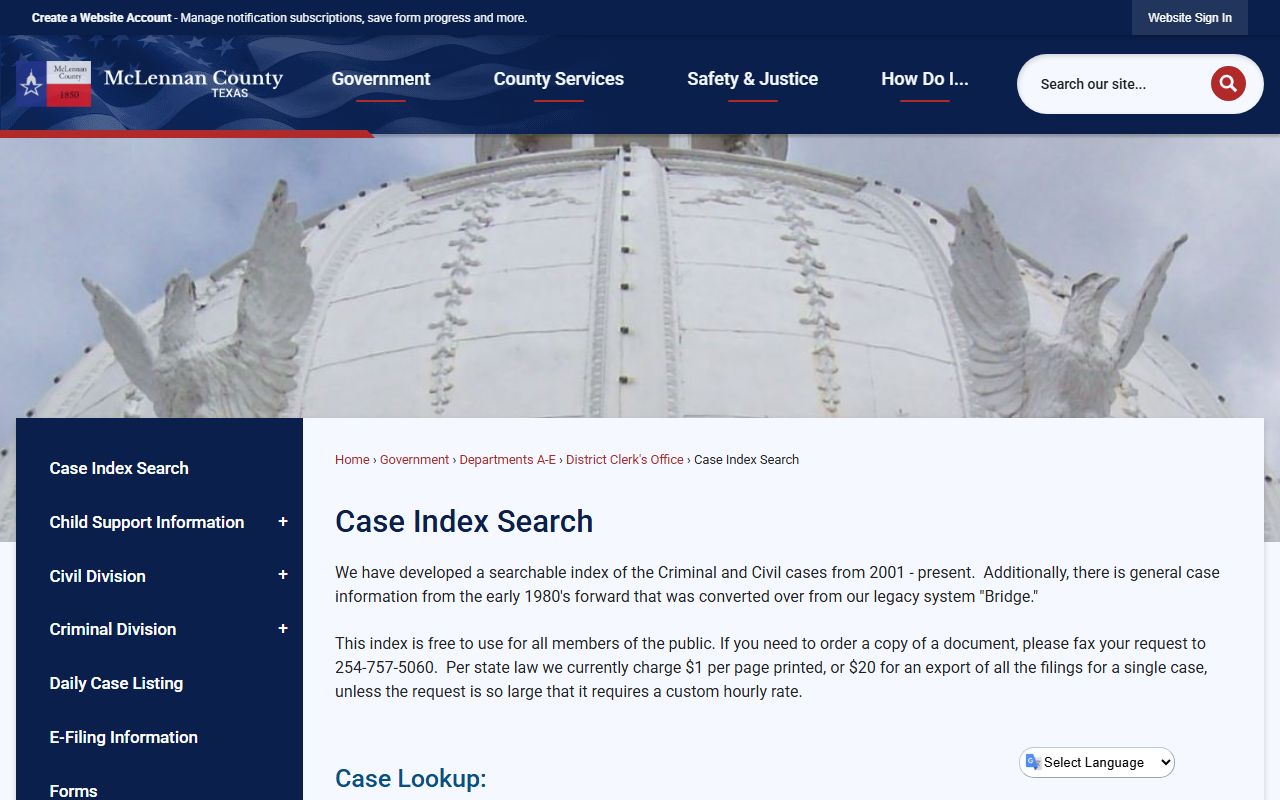 Waco Released Inmates McLennan County Case Index Search