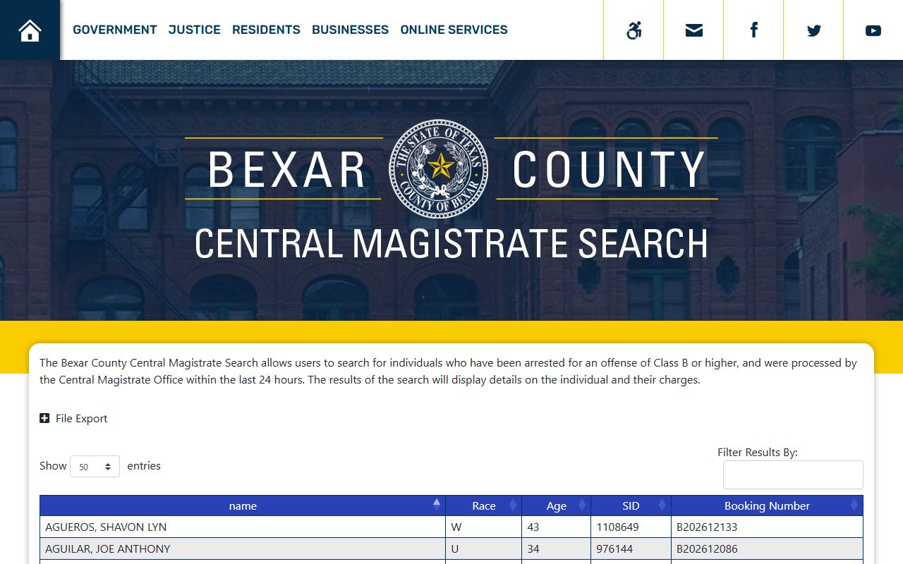 Bexar County Released Inmates Bexar County Central Magistrate Search