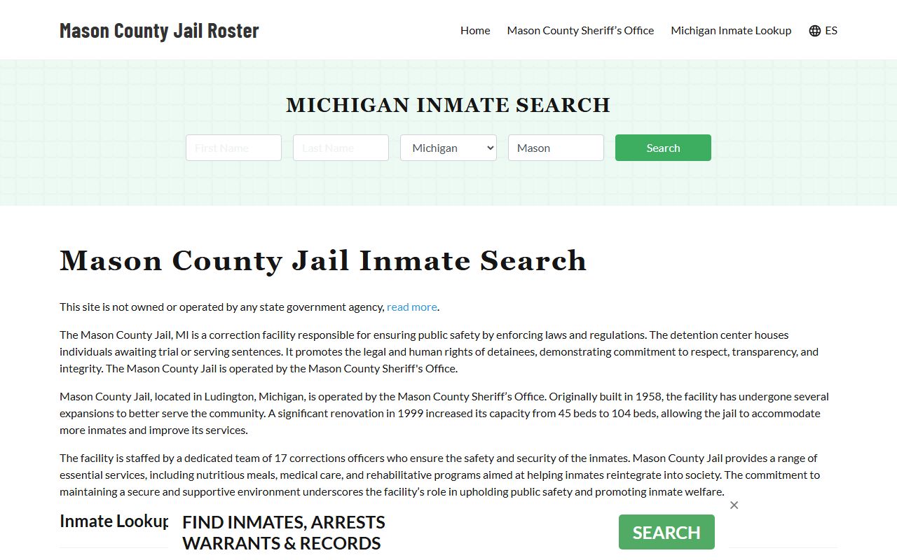 Mason County Released Inmates Mason County Jail Roster