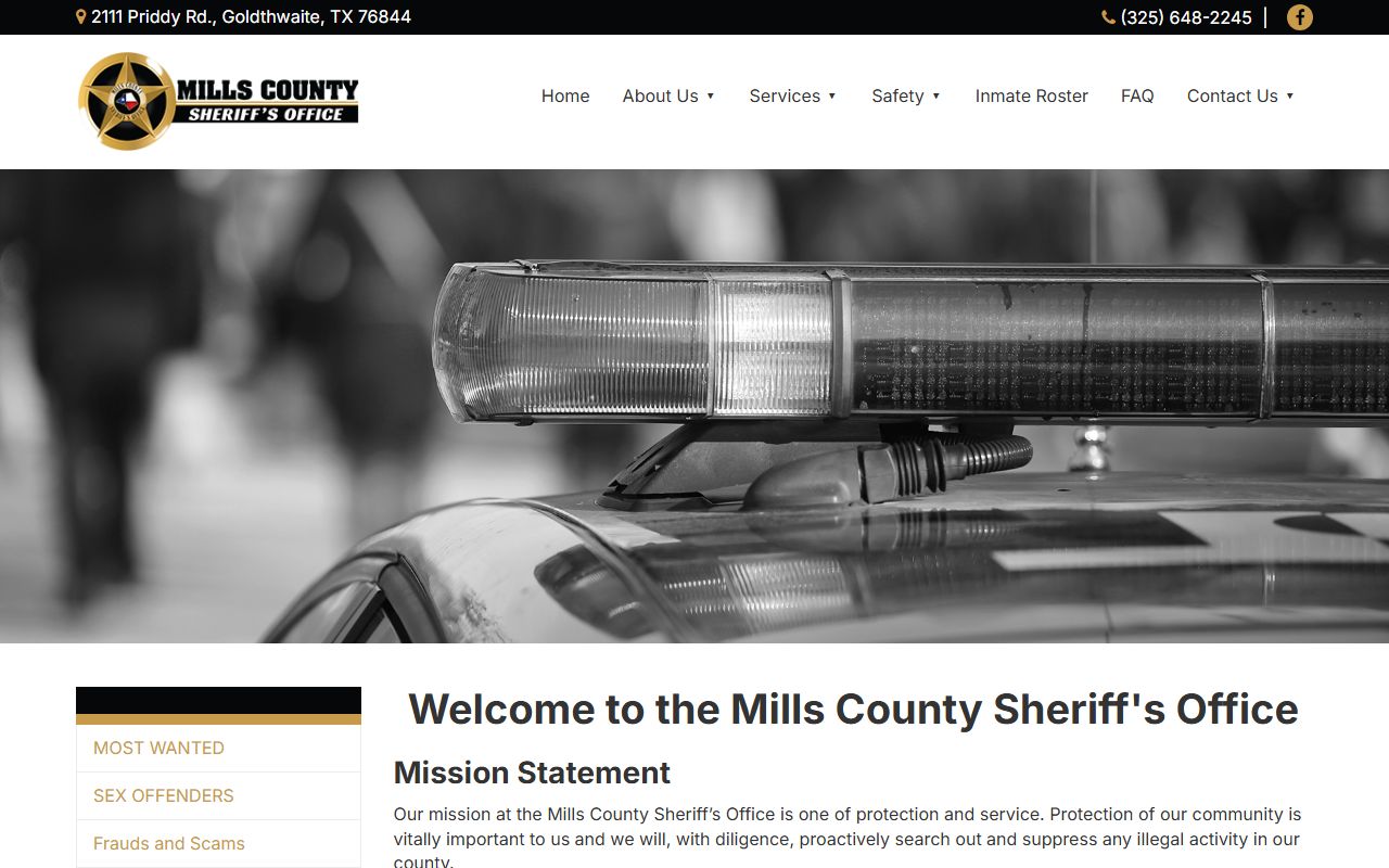 Mills County Released Inmates Mills County Sheriff's Office