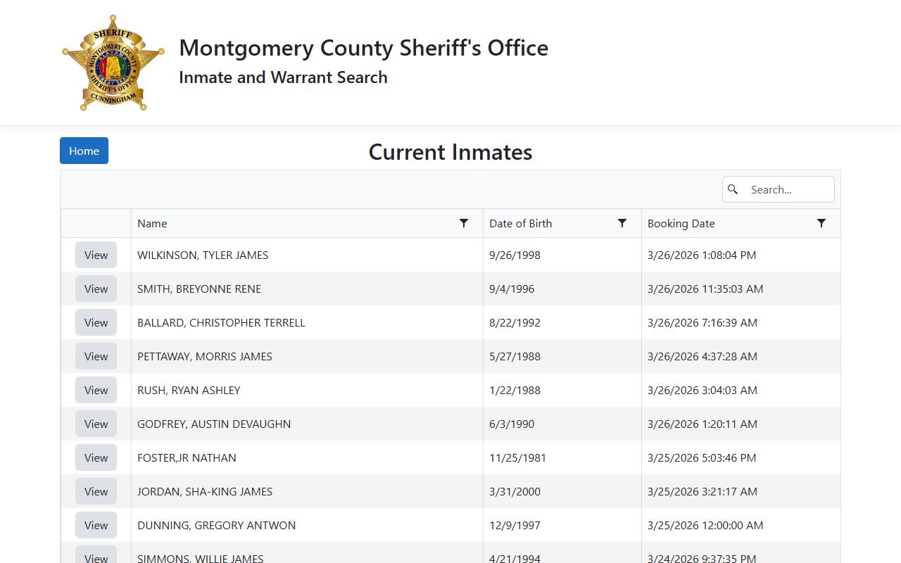 Montgomery County Released Inmates Montgomery County Inmate Search