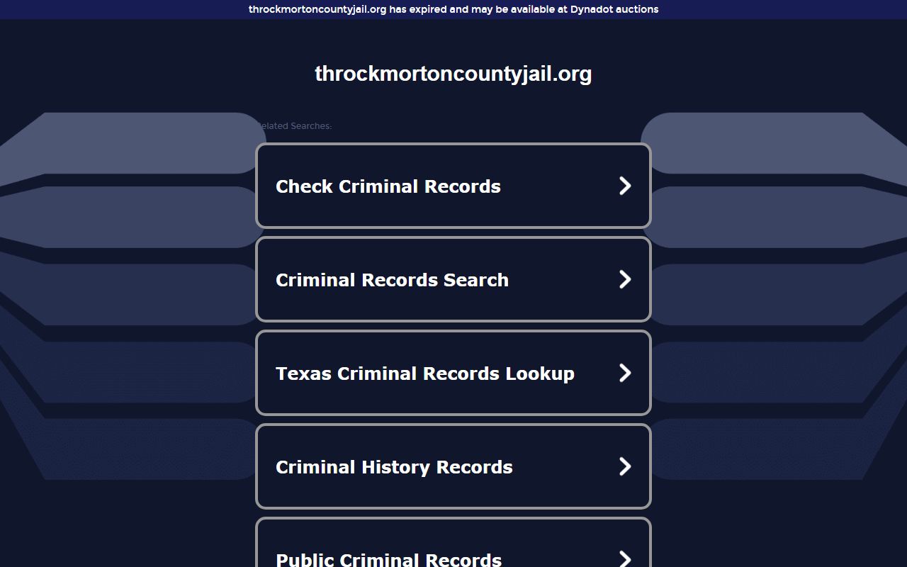 Throckmorton County Released Inmates Throckmorton County Jail Roster
