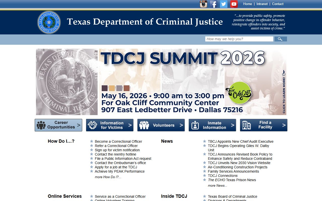 Texas Released Inmates TDCJ Website